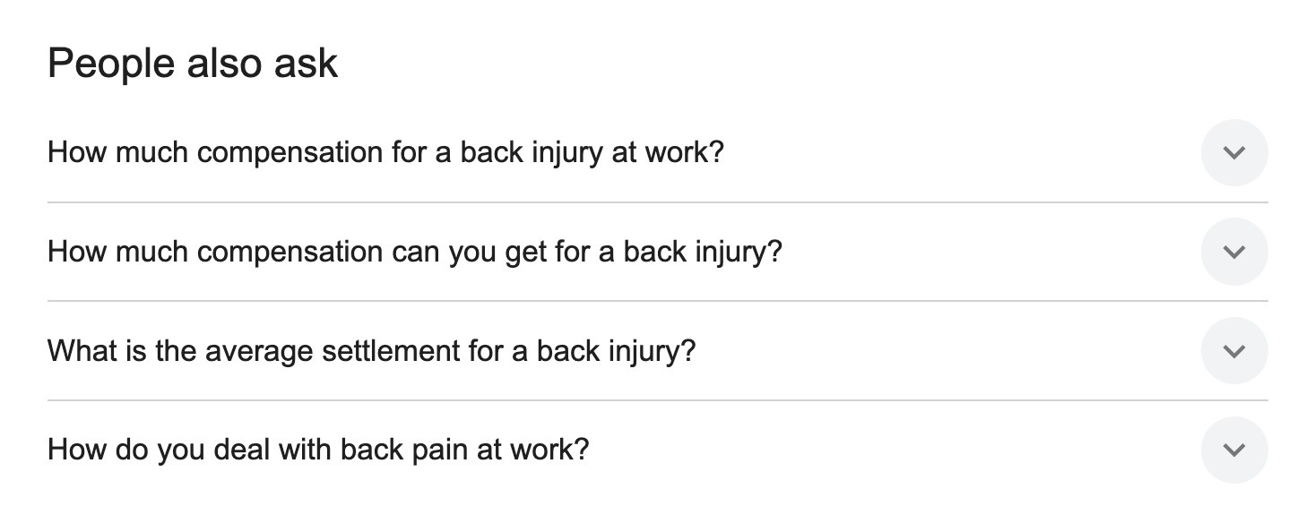 People Also Ask (PAA)" section on Google showing a list of frequently asked questions related to a seed term.